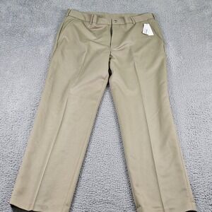 Van Heusen Traveler Dress Pants Mens 38x32 Beige Classic Fit No Iron Wrinkle